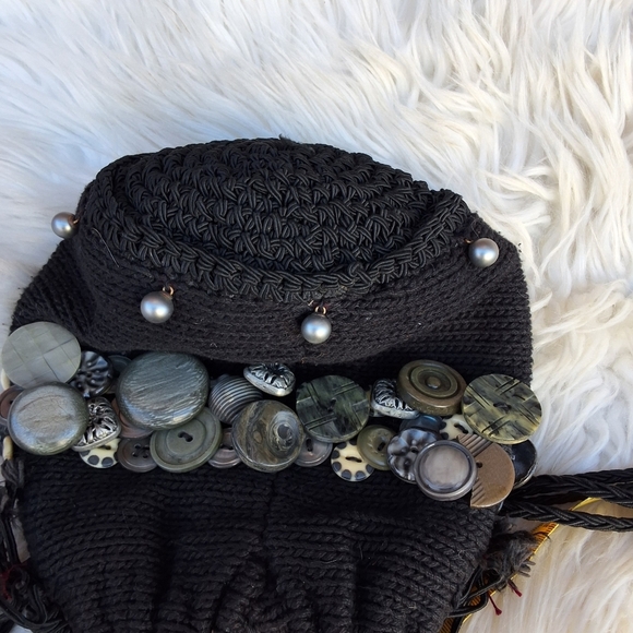 Carol Kurtz OOAK vintage button drawstring cricket bag - Picture 13 of 13